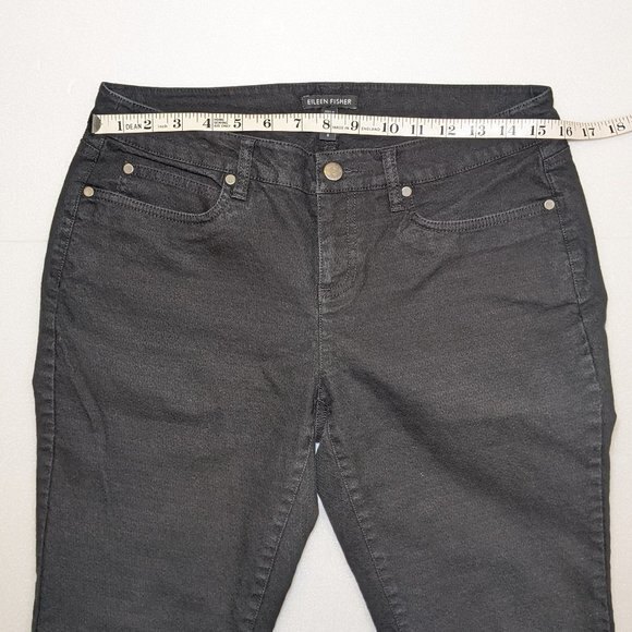 Eileen Fisher Organic Cotton Skinny Ankle Black Jeans Denim - Picture 10 of 15